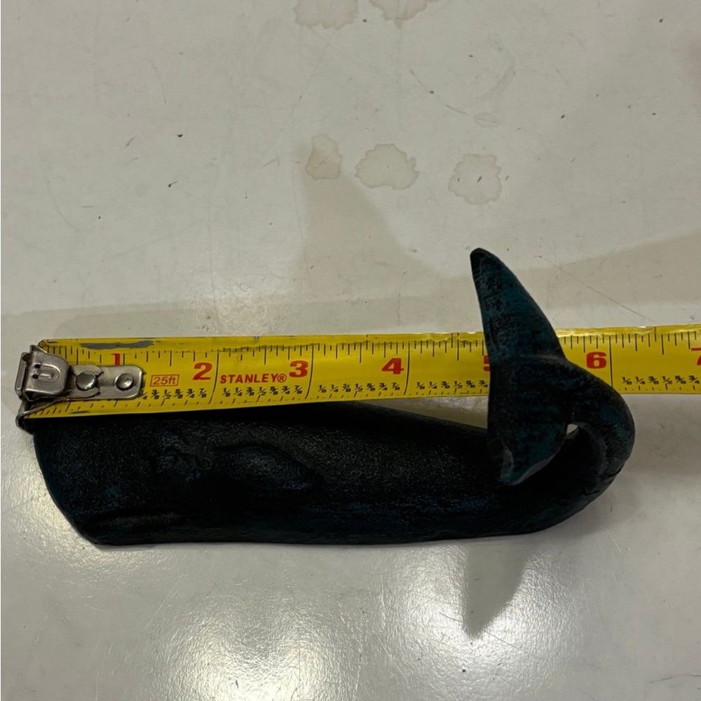 Seaworn Blue Cast Iron Whale Hook - 6" - Picture 7 of 9